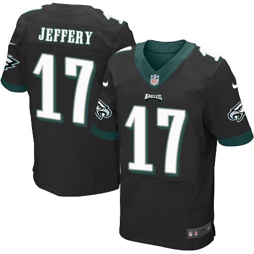 Nike Eagles #17 Alshon Jeffery Black Alternate Men's Stitched NFL New Elite Jersey Nike Eagles #17 Alshon Jeffery Black Alternate Men's Stitched NFL New Elite Jersey