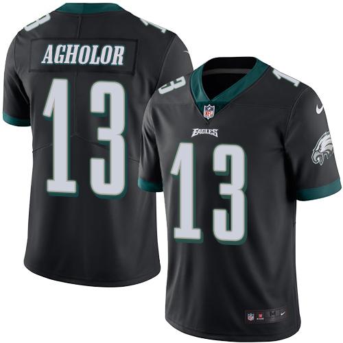 Nike Eagles #13 Nelson Agholor Black Men's Stitched NFL Limited Rush Jersey Nike Eagles #13 Nelson Agholor Black Men's Stitched NFL Limited Rush Jersey