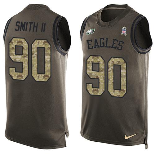 Nike Eagles #90 Marcus Smith II Green Men's Stitched NFL Limited Salute To Service Tank Top Jersey Nike Eagles #90 Marcus Smith II Green Men's Stitched NFL Limited Salute To Service Tank Top Jersey