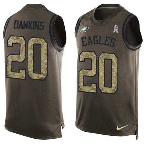 Nike Eagles #20 Brian Dawkins Green Men's Stitched NFL Limited Salute To Service Tank Top Jersey Nike Eagles #20 Brian Dawkins Green Men's Stitched NFL Limited Salute To Service Tank Top Jersey