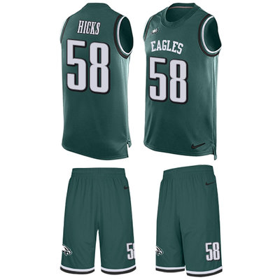 Nike Eagles #58 Jordan Hicks Midnight Green Team Color Men's Stitched NFL Limited Tank Top Suit Jersey Nike Eagles #58 Jordan Hicks Midnight Green Team Color Men's Stitched NFL Limited Tank Top Suit Jersey