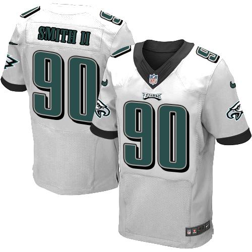 Nike Eagles #90 Marcus Smith II White Men's Stitched NFL Elite Jersey Nike Eagles #90 Marcus Smith II White Men's Stitched NFL Elite Jersey