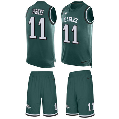 Nike Eagles #11 Carson Wentz Midnight Green Team Color Men's Stitched NFL Limited Tank Top Suit Jersey Nike Eagles #11 Carson Wentz Midnight Green Team Color Men's Stitched NFL Limited Tank Top Suit Jersey