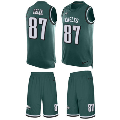 Nike Eagles #87 Brent Celek Midnight Green Team Color Men's Stitched NFL Limited Tank Top Suit Jersey Nike Eagles #87 Brent Celek Midnight Green Team Color Men's Stitched NFL Limited Tank Top Suit Jersey