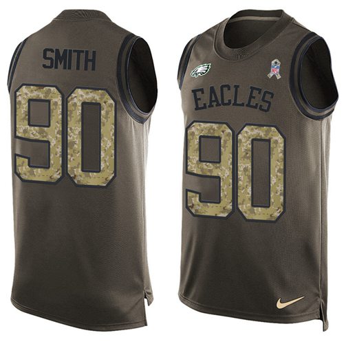 Nike Eagles #90 Marcus Smith Green Men's Stitched NFL Limited Salute To Service Tank Top Jersey Nike Eagles #90 Marcus Smith Green Men's Stitched NFL Limited Salute To Service Tank Top Jersey