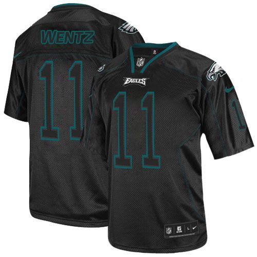 Nike Eagles #11 Carson Wentz Lights Out Black Men's Stitched NFL Elite Jersey Nike Eagles #11 Carson Wentz Lights Out Black Men's Stitched NFL Elite Jersey