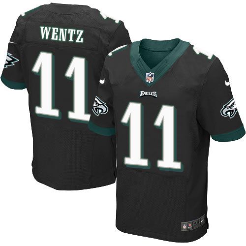 Nike Eagles #11 Carson Wentz Black Alternate Men's Stitched NFL New Elite Jersey Nike Eagles #11 Carson Wentz Black Alternate Men's Stitched NFL New Elite Jersey