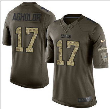 Nike Philadelphia Eagles #17 Nelson Agholor Green Men's Stitched NFL Limited Salute to Service Jersey Nike Philadelphia Eagles #17 Nelson Agholor Green Men's Stitched NFL Limited Salute to Service Jersey