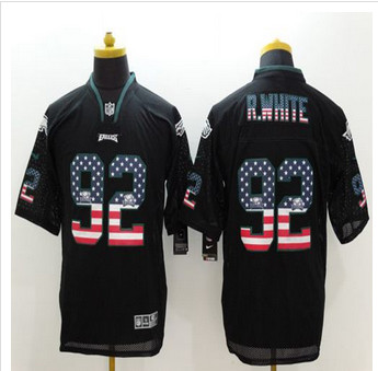 New Philadelphia Eagles #92 Reggie White Black Men's Stitched NFL Elite USA Flag Fashion Jersey New Philadelphia Eagles #92 Reggie White Black Men's Stitched NFL Elite USA Flag Fashion Jersey