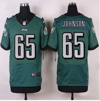 NEW Philadelphia Eagles #65 Lane Johnson Midnight Green Team Color Men's Stitched NFL Elite Jersey