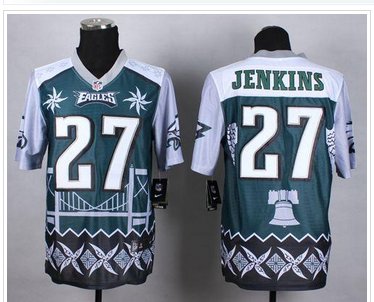 New Philadelphia Eagles #27 Malcolm Jenkins Midnight Green NFL Elite Noble Fashion Jersey New Philadelphia Eagles #27 Malcolm Jenkins Midnight Green NFL Elite Noble Fashion Jersey