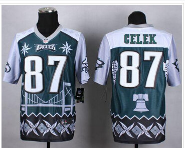 New Philadelphia Eagles #87 Brent Celek Midnight Green NFL Elite Noble Fashion Jersey New Philadelphia Eagles #87 Brent Celek Midnight Green NFL Elite Noble Fashion Jersey