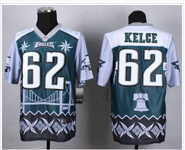 New Philadelphia Eagles #62 Jason Kelce Midnight Green NFL Elite Noble Fashion Jersey New Philadelphia Eagles #62 Jason Kelce Midnight Green NFL Elite Noble Fashion Jersey