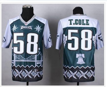 New Philadelphia Eagles #58 Trent Cole Midnight Green NFL Elite Noble Fashion Jersey New Philadelphia Eagles #58 Trent Cole Midnight Green NFL Elite Noble Fashion Jersey