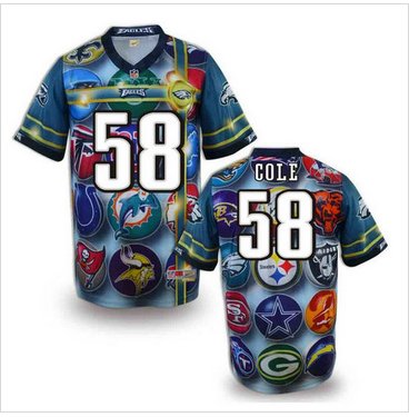 Philadelphia Eagles #58 COLE Men's Stitched NFL Elite Fanatical Version Jersey (2) Philadelphia Eagles #58 COLE Men's Stitched NFL Elite Fanatical Version Jersey (2)