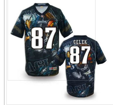 Philadelphia Eagles #87 CELEK Men's Stitched NFL Elite Fanatical Version Jersey (1) Philadelphia Eagles #87 CELEK Men's Stitched NFL Elite Fanatical Version Jersey (1)