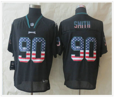 New Philadelphia Eagles #90 Marcus Smith USA Flag Fashion Black Elite Jerseys New Philadelphia Eagles #90 Marcus Smith USA Flag Fashion Black Elite Jerseys