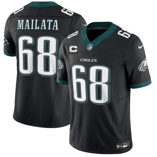 Men's Philadelphia Eagles #68 Jordan Mailata Black 2026 F.U.S.E. 3-Star C Patch Vapor Untouchable Limited Throwback Stitched Football Jersey Men's Philadelphia Eagles #68 Jordan Mailata Black 2026 F.U.S.E. 3-Star C Patch Vapor Untouchable Limited Throwback Stitched Football Jersey