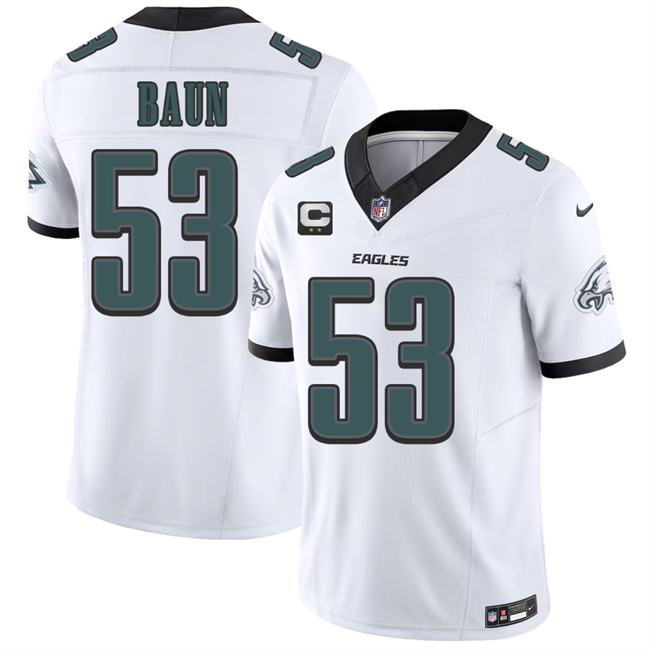 Men's Philadelphia Eagles #53 Jaelan Phillips White 2026 F.U.S.E. 2-Star C Patch Vapor Untouchable Limited Stitched Football Jersey Men's Philadelphia Eagles #53 Jaelan Phillips White 2026 F.U.S.E. 2-Star C Patch Vapor Untouchable Limited Stitched Football Jersey