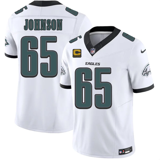 Men's Philadelphia Eagles #65 Lane Johnson White 2026 F.U.S.E. 4-Star C Patch Vapor Untouchable Limited Stitched Football Jersey Men's Philadelphia Eagles #65 Lane Johnson White 2026 F.U.S.E. 4-Star C Patch Vapor Untouchable Limited Stitched Football Jersey