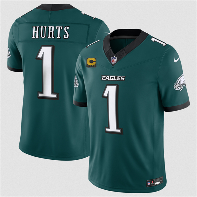 Men's Philadelphia Eagles #1 Jalen Hurts Green 2026 F.U.S.E. 4-Star C Patch Vapor Untouchable Limited Stitched Football Jersey Men's Philadelphia Eagles #1 Jalen Hurts Green 2026 F.U.S.E. 4-Star C Patch Vapor Untouchable Limited Stitched Football Jersey