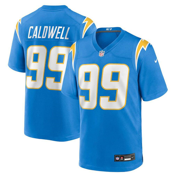 Men's Los Angeles Chargers #99 Jamaree Caldwell Blue 2025 Stitched Game Jersey Men's Los Angeles Chargers #99 Jamaree Caldwell Blue 2025 Stitched Game Jersey