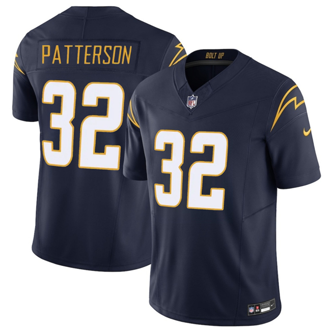 Men's Los Angeles Chargers #32 Jaret Patterson Navy 2025 F.U.S.E. Alternate Vapor Limited Stitched Football Jersey Men's Los Angeles Chargers #32 Jaret Patterson Navy 2025 F.U.S.E. Alternate Vapor Limited Stitched Football Jersey