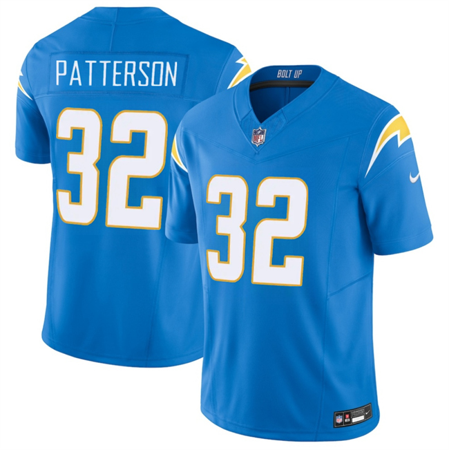 Men's Los Angeles Chargers #32 Jaret Patterson Blue 2025 F.U.S.E. Vapor Limited Stitched Football Jersey Men's Los Angeles Chargers #32 Jaret Patterson Blue 2025 F.U.S.E. Vapor Limited Stitched Football Jersey