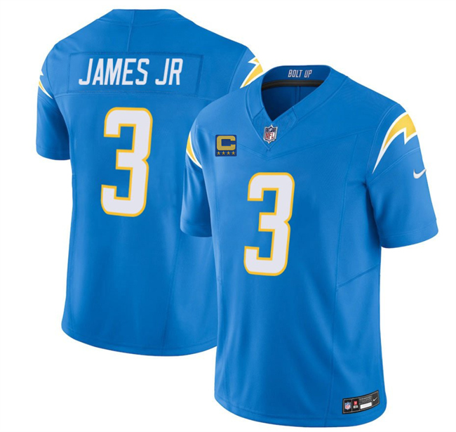 Men's Los Angeles Chargers #3 Derwin James JR Blue 2025 F.U.S.E With 4-Star C Patch Vapor Limited Stitched Football Jersey Men's Los Angeles Chargers #3 Derwin James JR Blue 2025 F.U.S.E With 4-Star C Patch Vapor Limited Stitched Football Jersey