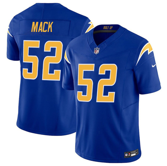 Men's Los Angeles Chargers #52 Khalil Mack Royal 2025 F.U.S.E Vapor Limited Stitched Football Jersey Men's Los Angeles Chargers #52 Khalil Mack Royal 2025 F.U.S.E Vapor Limited Stitched Football Jersey