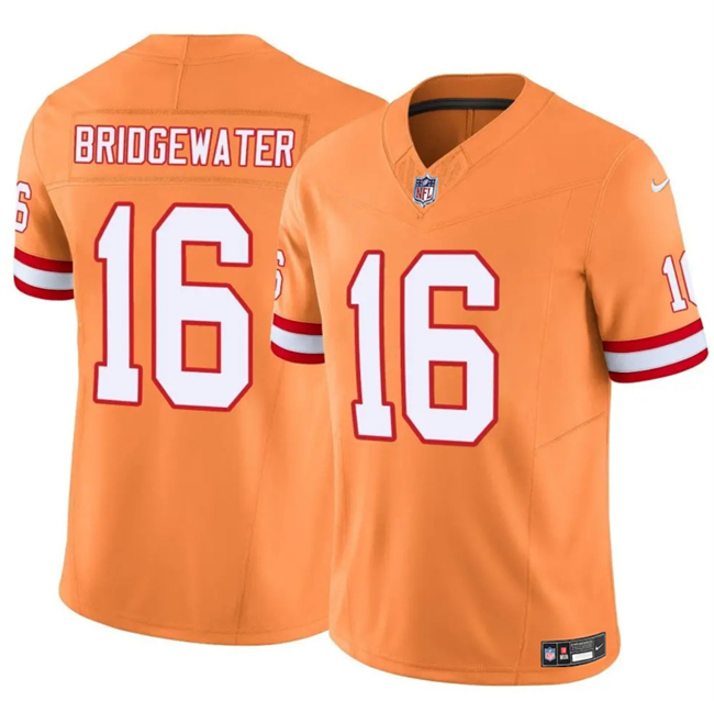 Men's Tampa Bay Buccaneers #16 Teddy Bridgewater Orange F.U.S.E. Throwback Limited Stitched Jersey Men's Tampa Bay Buccaneers #16 Teddy Bridgewater Orange F.U.S.E. Throwback Limited Stitched Jersey