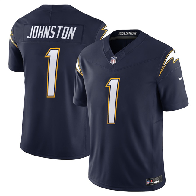 Men's Los Angeles Chargers #1 Quentin Johnston Navy 2025 F.U.S.E. Alternate Vapor Limited Stitched Football Jersey Men's Los Angeles Chargers #1 Quentin Johnston Navy 2025 F.U.S.E. Alternate Vapor Limited Stitched Football Jersey