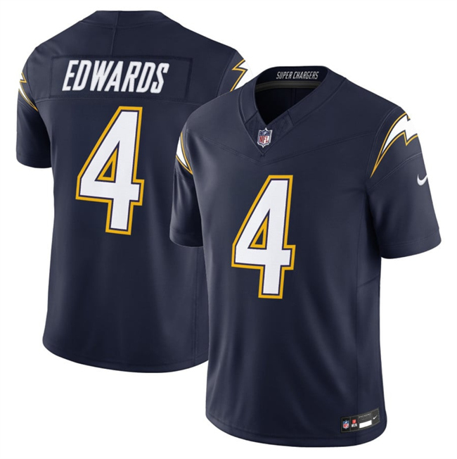 Men's Los Angeles Chargers #4 Taylor Heinicke Navy 2025 F.U.S.E. Alternate Vapor Limited Stitched Football Jersey Men's Los Angeles Chargers #4 Taylor Heinicke Navy 2025 F.U.S.E. Alternate Vapor Limited Stitched Football Jersey