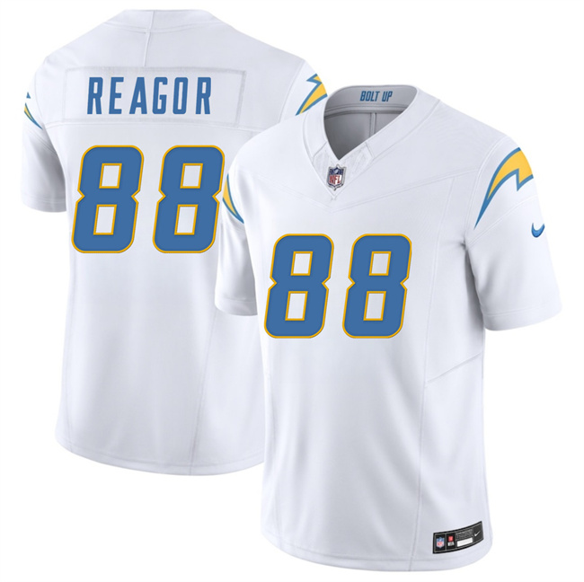 Men's Los Angeles Chargers #88 Jalen Reagor White 2025 F.U.S.E. Vapor Limited Stitched Football Jersey Men's Los Angeles Chargers #88 Jalen Reagor White 2025 F.U.S.E. Vapor Limited Stitched Football Jersey