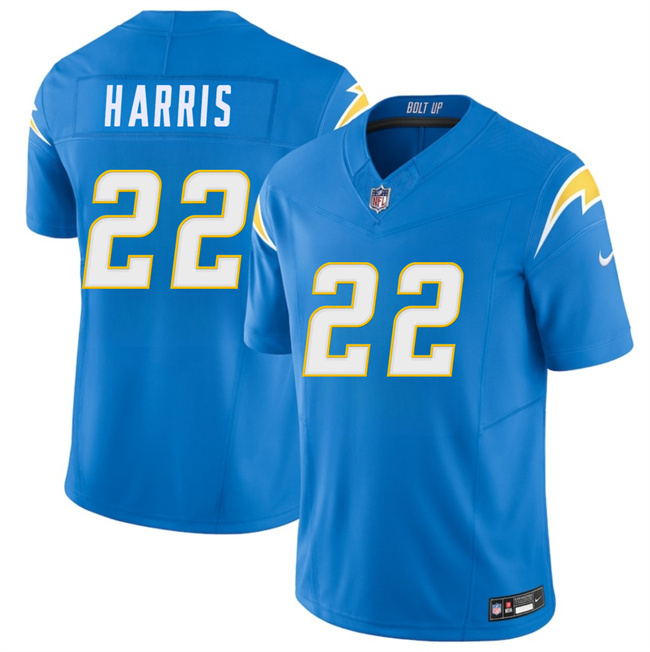 Men's Los Angeles Chargers #22 Najee Harris Blue 2025 F.U.S.E. Vapor Limited Stitched Football Jersey Men's Los Angeles Chargers #22 Najee Harris Blue 2025 F.U.S.E. Vapor Limited Stitched Football Jersey