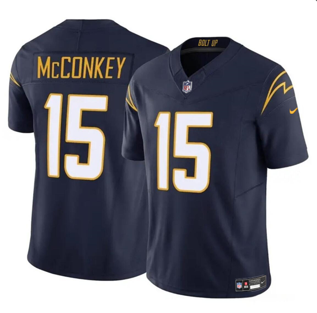 Men's Los Angeles Chargers #15 Ladd McConkey Navy 2024 Draft F.U.S.E. Vapor Limited Stitched Football Jersey Men's Los Angeles Chargers #15 Ladd McConkey Navy 2024 Draft F.U.S.E. Vapor Limited Stitched Football Jersey