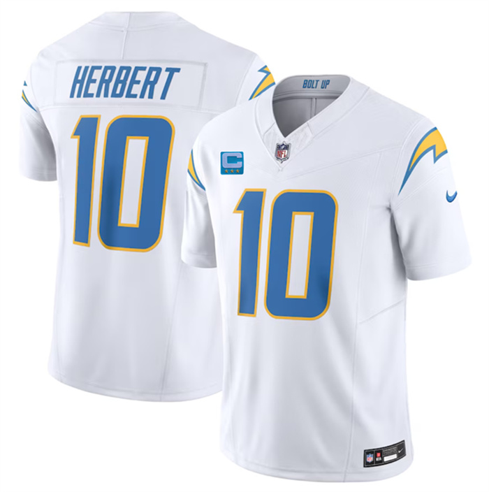 Men's Los Angeles Chargers #10 Justin Herbert White 2023 F.U.S.E. With 3-Star C Patch Vapor Untouchable Limited Stitched Jersey Men's Los Angeles Chargers #10 Justin Herbert White 2023 F.U.S.E. With 3-Star C Patch Vapor Untouchable Limited Stitched Jersey