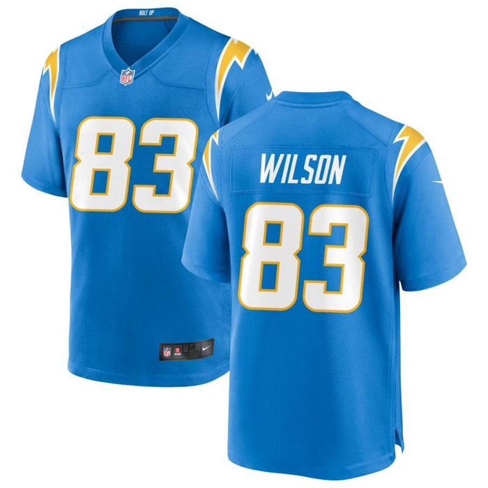 Men's Los Angeles Chargers #83 Pokey Wilson Blue Stitched Game Jersey Men's Los Angeles Chargers #83 Pokey Wilson Blue Stitched Game Jersey