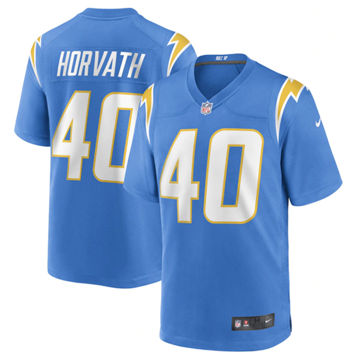 Men's Los Angeles Chargers #40 Zander Horvath 2022 Blue Stitched Football Game Jersey Men's Los Angeles Chargers #40 Zander Horvath 2022 Blue Stitched Football Game Jersey