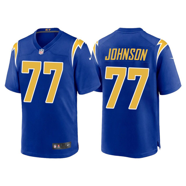 Men's Los Angeles Chargers #77 Zion Johnson Royal Limited Stitched Jersey Men's Los Angeles Chargers #77 Zion Johnson Royal Limited Stitched Jersey