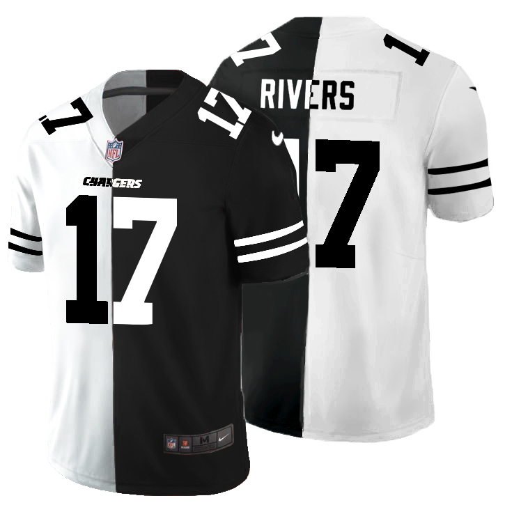 Los Angeles Chargers #17 Philip Rivers Men's Black V White Peace Split Nike Vapor Untouchable Limited NFL Jersey Los Angeles Chargers #17 Philip Rivers Men's Black V White Peace Split Nike Vapor Untouchable Limited NFL Jersey