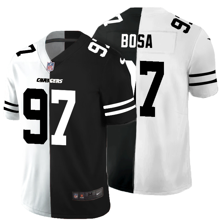 Los Angeles Chargers #97 Joey Bosa Men's Black V White Peace Split Nike Vapor Untouchable Limited NFL Jersey Los Angeles Chargers #97 Joey Bosa Men's Black V White Peace Split Nike Vapor Untouchable Limited NFL Jersey