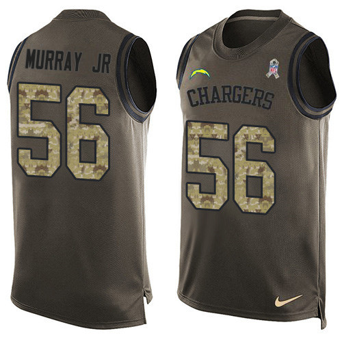 Nike Chargers #56 Kenneth Murray Jr Green Men's Stitched NFL Limited Salute To Service Tank Top Jersey Nike Chargers #56 Kenneth Murray Jr Green Men's Stitched NFL Limited Salute To Service Tank Top Jersey