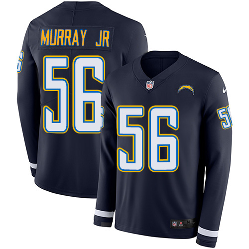 Nike Chargers #56 Kenneth Murray Jr Navy Blue Team Color Men's Stitched NFL Limited Therma Long Sleeve Jersey Nike Chargers #56 Kenneth Murray Jr Navy Blue Team Color Men's Stitched NFL Limited Therma Long Sleeve Jersey