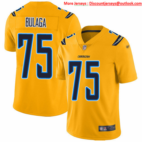 Nike Chargers #75 Bryan Bulaga Gold Men's Stitched NFL Limited Inverted Legend Jersey Nike Chargers #75 Bryan Bulaga Gold Men's Stitched NFL Limited Inverted Legend Jersey