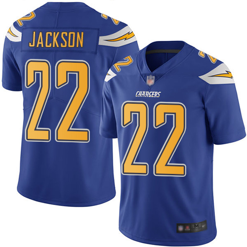 Chargers #22 Justin Jackson Electric Blue Men's Stitched Football Limited Rush Jersey Chargers #22 Justin Jackson Electric Blue Men's Stitched Football Limited Rush Jersey