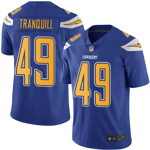 Chargers #49 Drue Tranquill Electric Blue Men's Stitched Football Limited Rush Jersey Chargers #49 Drue Tranquill Electric Blue Men's Stitched Football Limited Rush Jersey