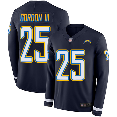 Chargers #25 Melvin Gordon III Navy Blue Team Color Men's Stitched Football Limited Therma Long Sleeve Jersey Chargers #25 Melvin Gordon III Navy Blue Team Color Men's Stitched Football Limited Therma Long Sleeve Jersey