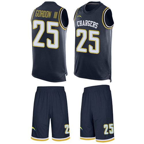 Chargers #25 Melvin Gordon III Navy Blue Team Color Men's Stitched Football Limited Tank Top Suit Jersey Chargers #25 Melvin Gordon III Navy Blue Team Color Men's Stitched Football Limited Tank Top Suit Jersey