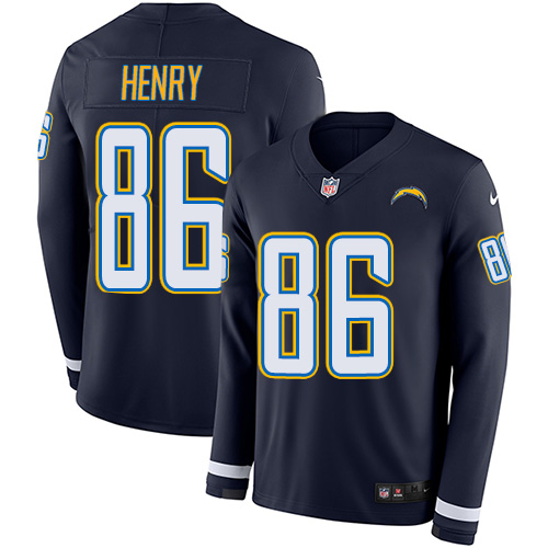 Nike Chargers #86 Hunter Henry Navy Blue Team Color Men's Stitched NFL Limited Therma Long Sleeve Jersey Nike Chargers #86 Hunter Henry Navy Blue Team Color Men's Stitched NFL Limited Therma Long Sleeve Jersey